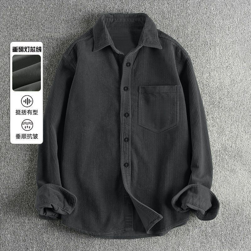 Corduroy Button Up Shirt Men - Camisas de pana de manga larga