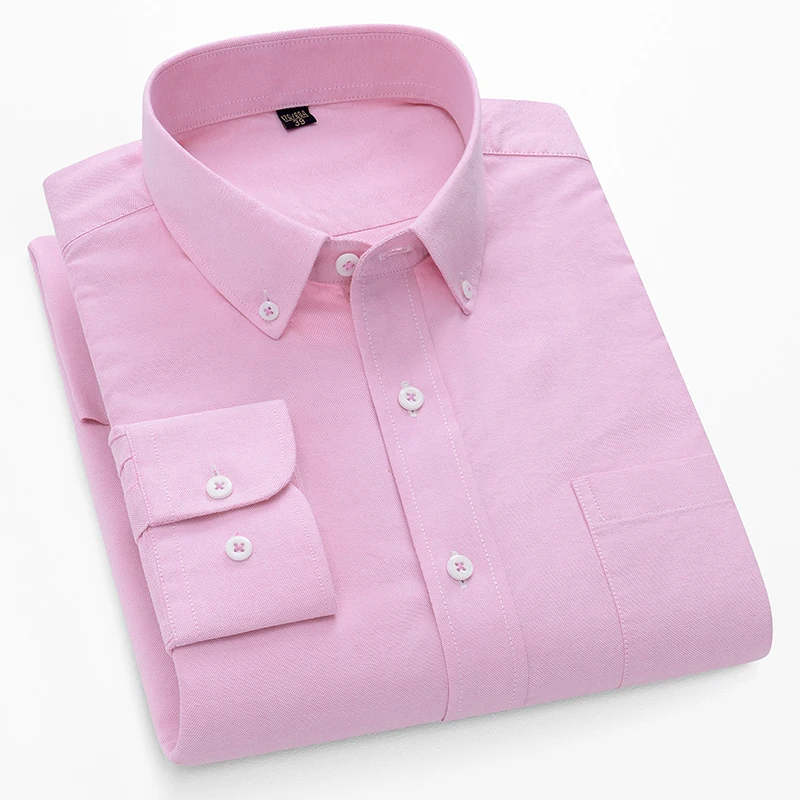 Oxford Cotton Casual Shirt Business - Camisas Oxford de manga larga 100%