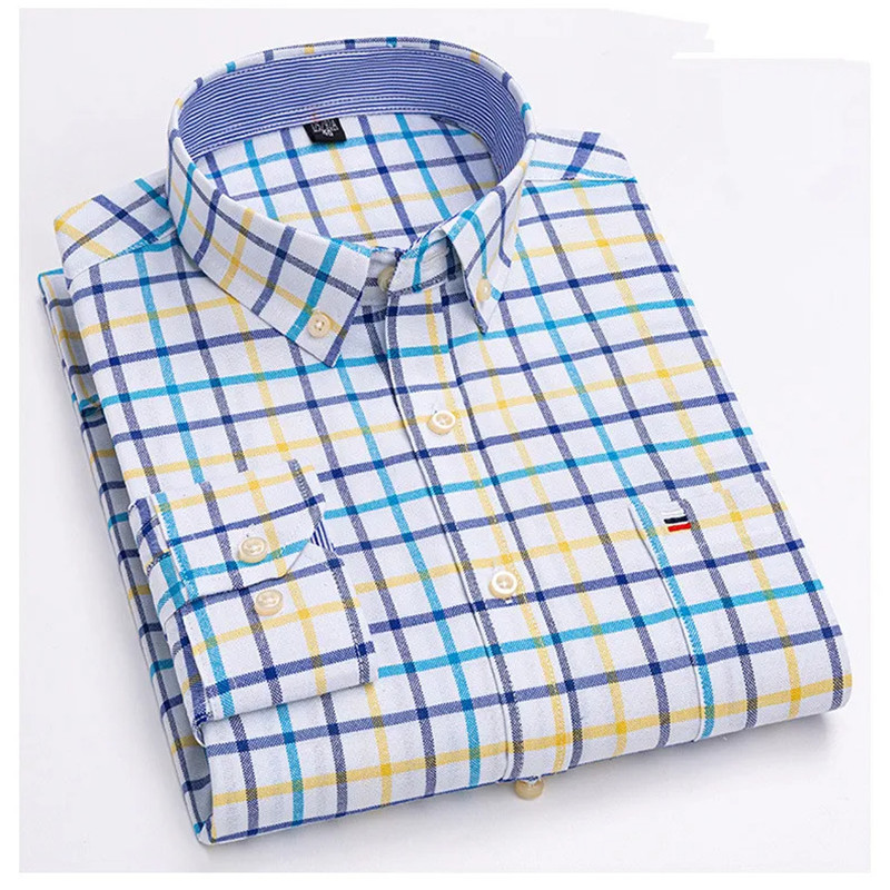Oxford Cotton Casual Shirt Business - 2024 nueva camisa de manga larga