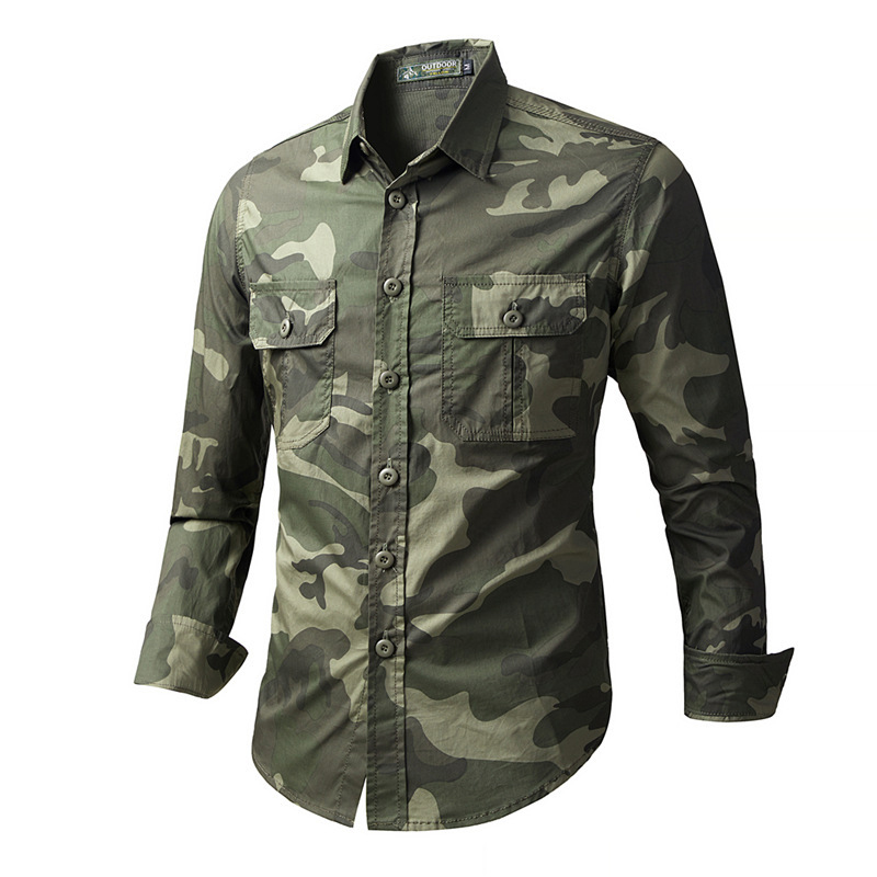 Tactical Military Shirt Cargo - Camisas tácticas de camuflaje para hombre,