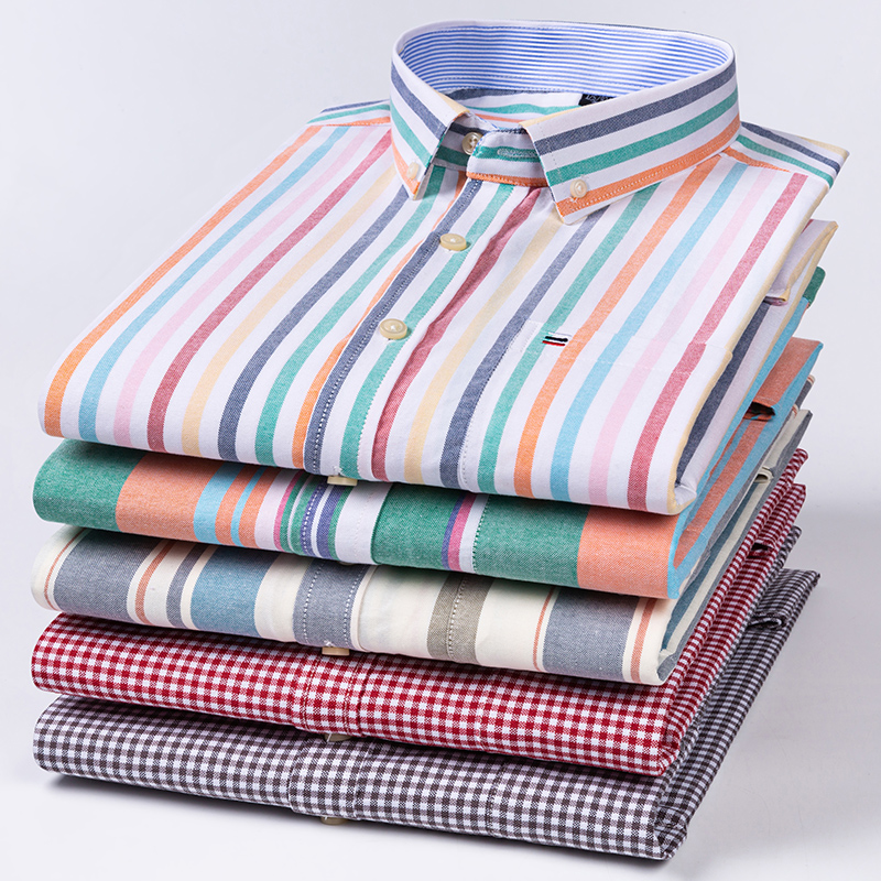 Oxford Cotton Casual Shirt Business - Camisa Oxford de algodón puro de