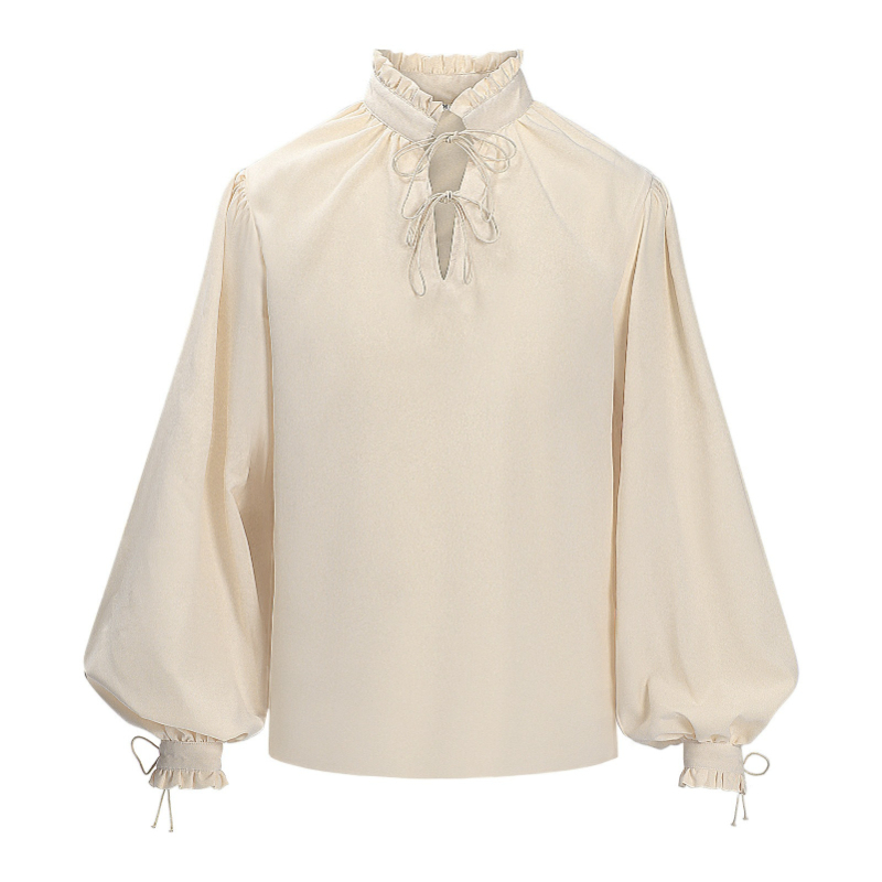Medieval Gothic Lace Up Pirate Shirt - Camisa pirata medieval renacentista para hombres
