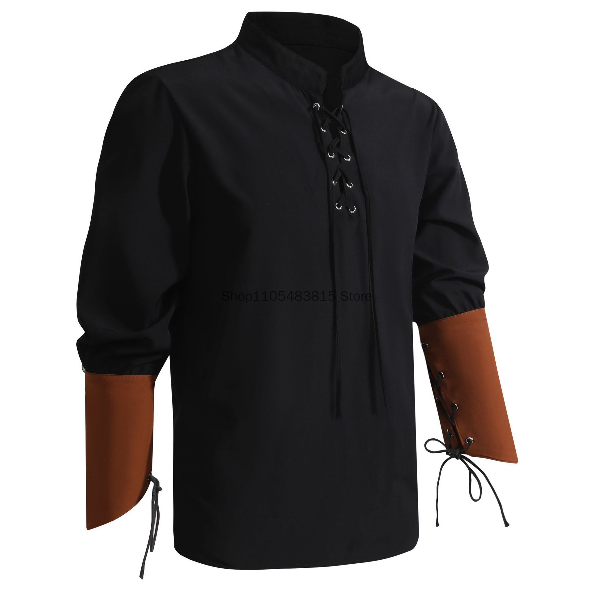 Medieval Gothic Lace Up Pirate Shirt - Camisa Pirata para Hombre - Camisa
