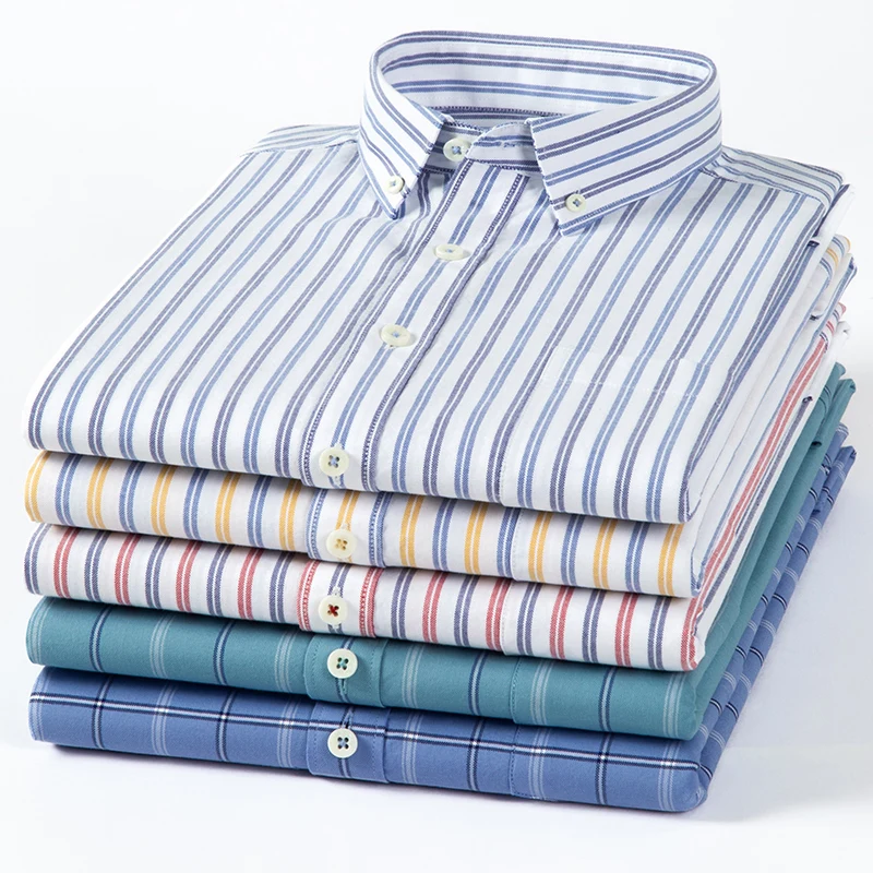 Oxford Cotton Casual Shirt Business - Camisas de algodón puro Oxford para