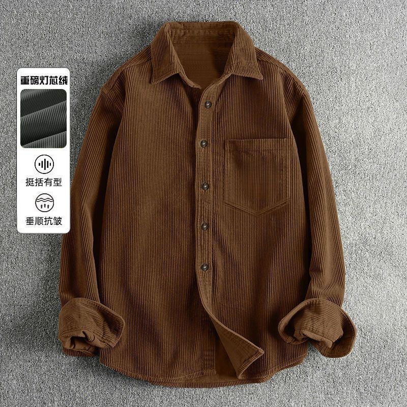 Camisas de pana de manga larga - Corduroy Button Up Shirt Men reseña y precio