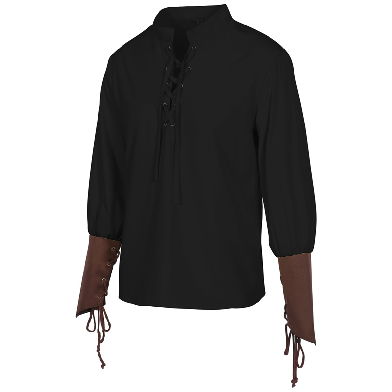 Camisa Medieval de Pirata para - Medieval Gothic Lace Up Pirate Shirt reseña y precio