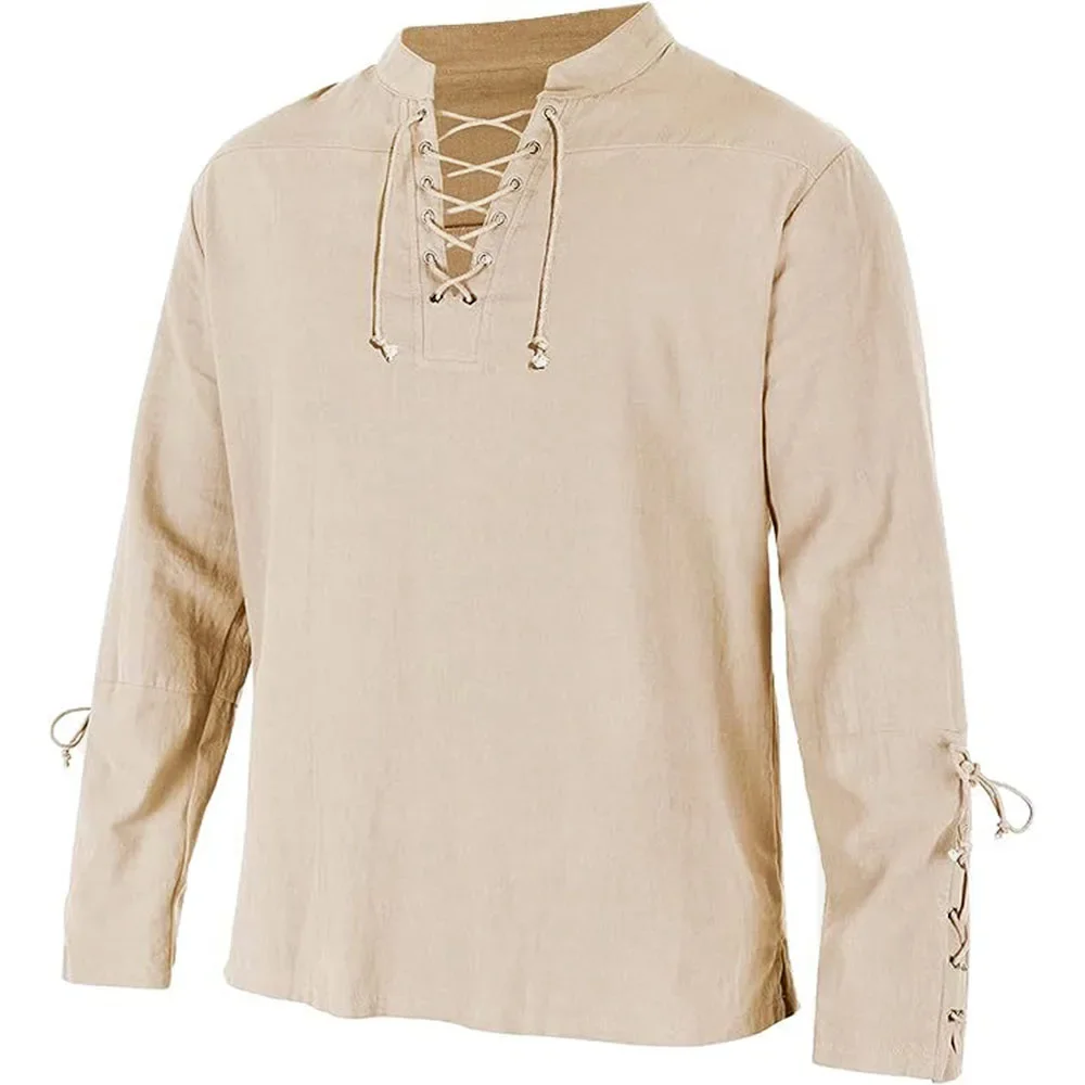 Camisas de manga larga con cor - Medieval Gothic Lace Up Pirate Shirt reseña y precio