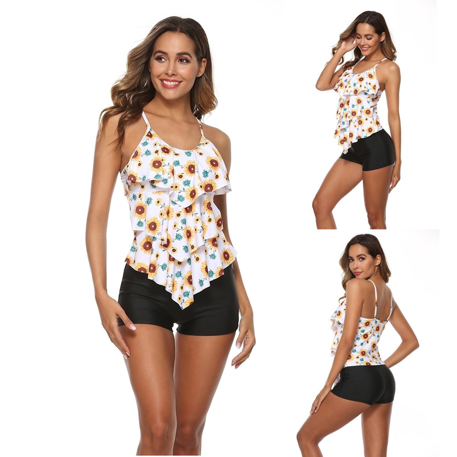 Bikini para mujer con estampad - Shorts reseña y precio