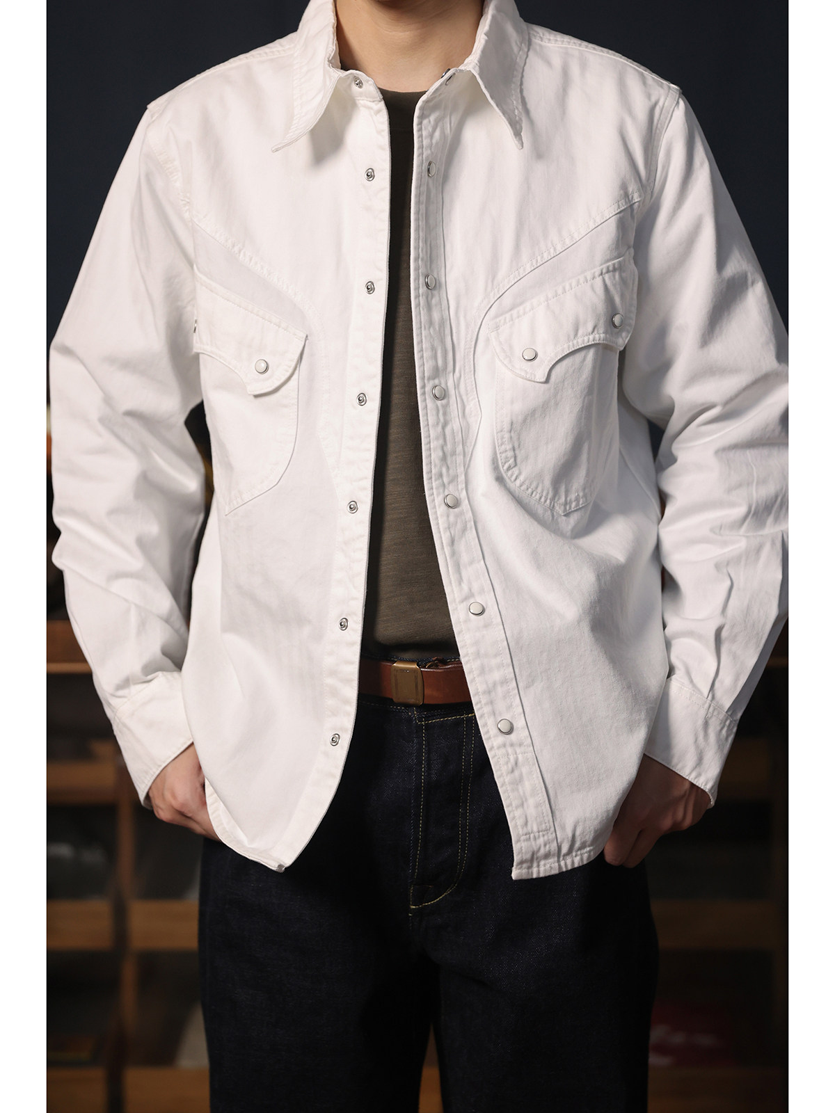 Camisa Vaquera Estilo Western  - Mens Western Denim Pearl Snap Shirt reseña y precio
