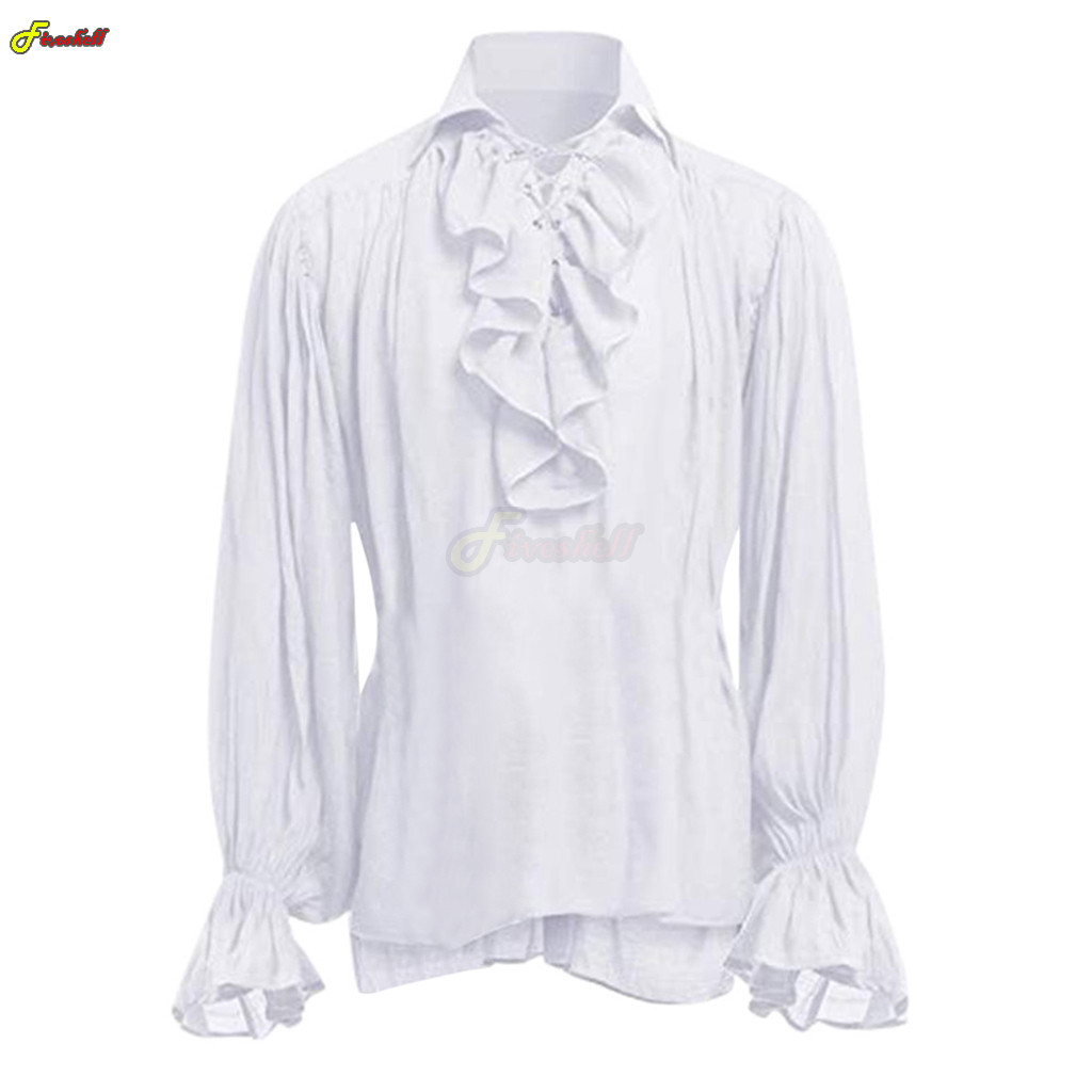 Camisa pirata con cordones de  - Medieval Gothic Lace Up Pirate Shirt reseña y precio