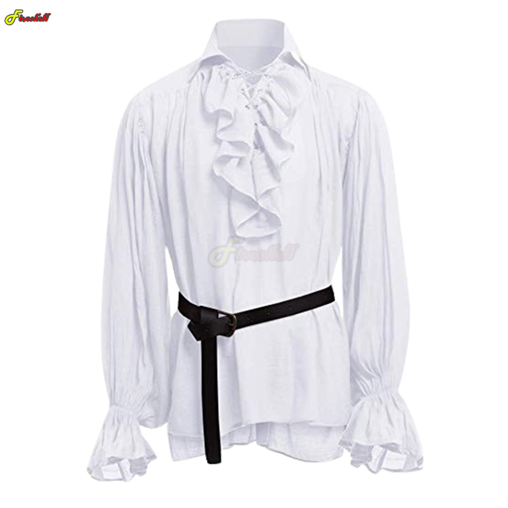Camisa pirata con cordones de  - Medieval Gothic Lace Up Pirate Shirt reseña y precio