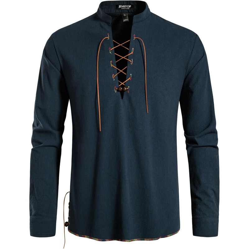 Camisa pirata para hombre viki - Medieval Gothic Lace Up Pirate Shirt reseña y precio