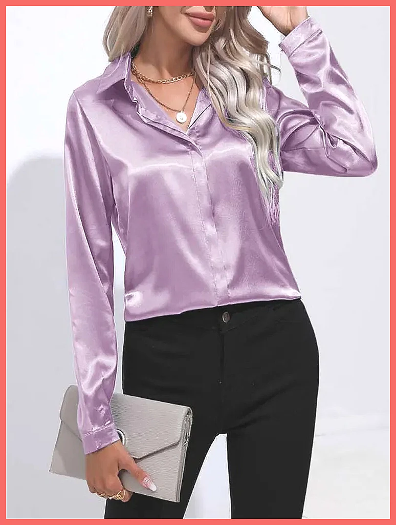 Camisa de Satén para Mujer, Pr - Shirts reseña y precio