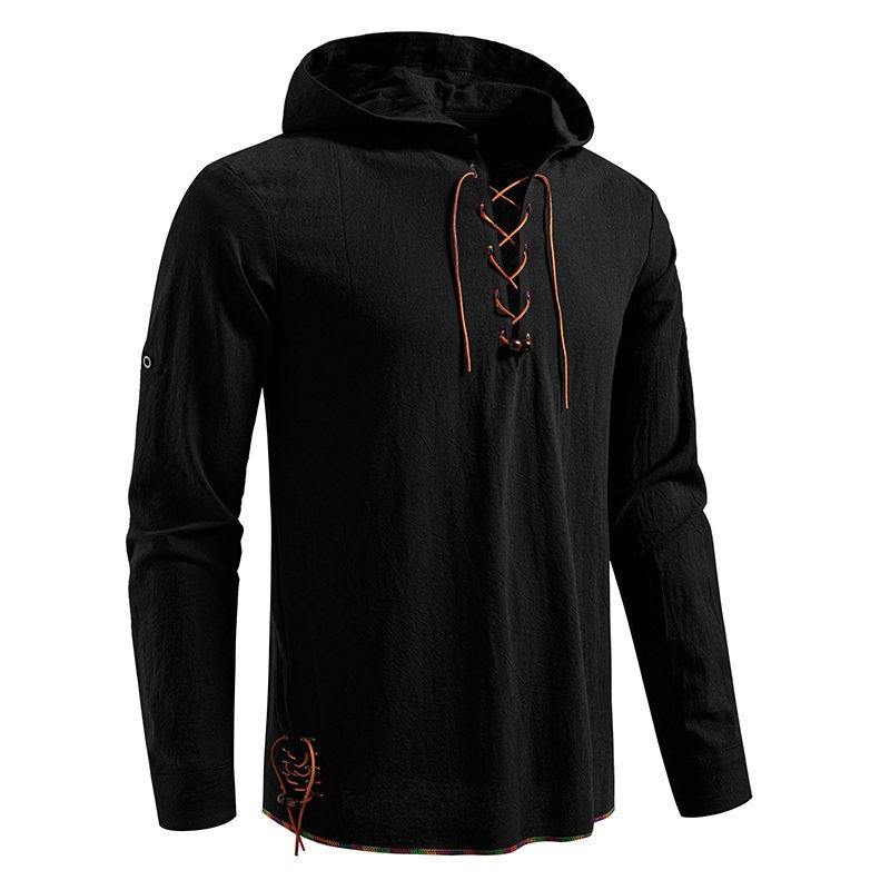 Camiseta de manga larga con ca - Medieval Gothic Lace Up Pirate Shirt reseña y precio