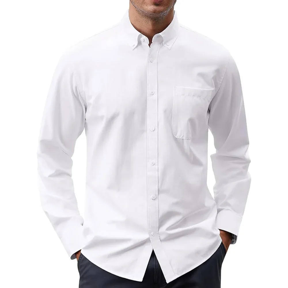 Camisas de manga larga para ho - Oxford Cotton Casual Shirt Business reseña y precio